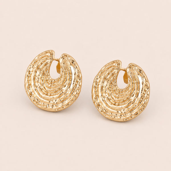 Hammered Gold Hoop Oorbellen