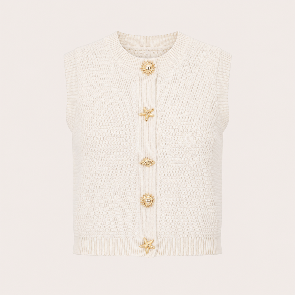 Seaside Knit Gilet – Off White