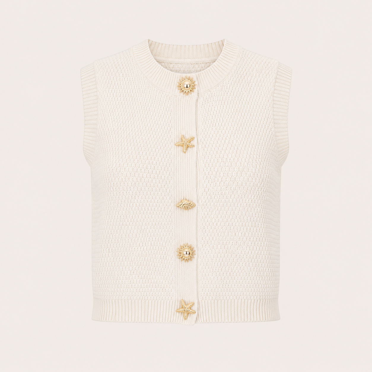 Seaside Knit Gilet – Off White