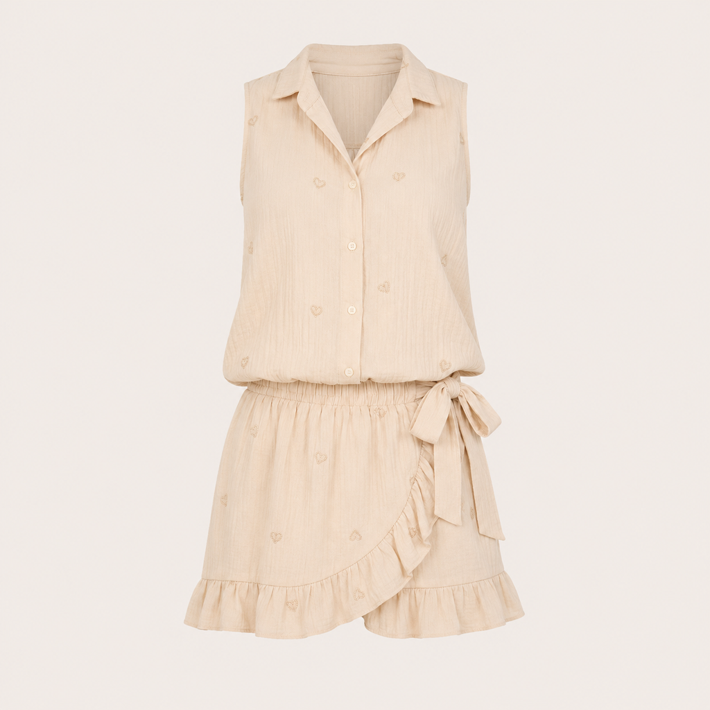 Heart Breeze Co-ord Set – Champagne