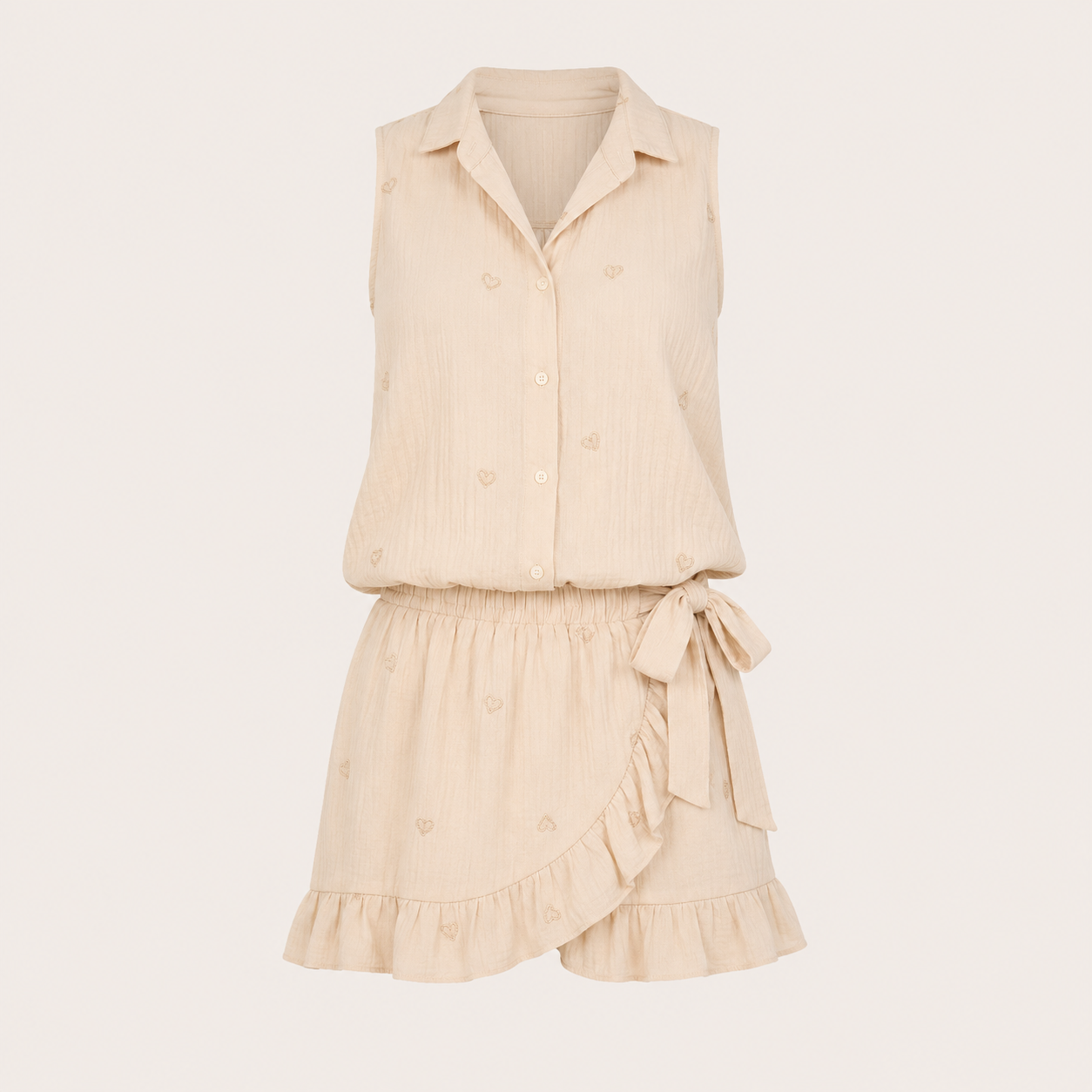 Heart Breeze Co-ord Set – Champagne
