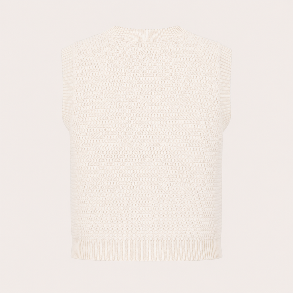 Seaside Knit Gilet – Off White