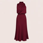 Satin Halterneck Maxi Jurk