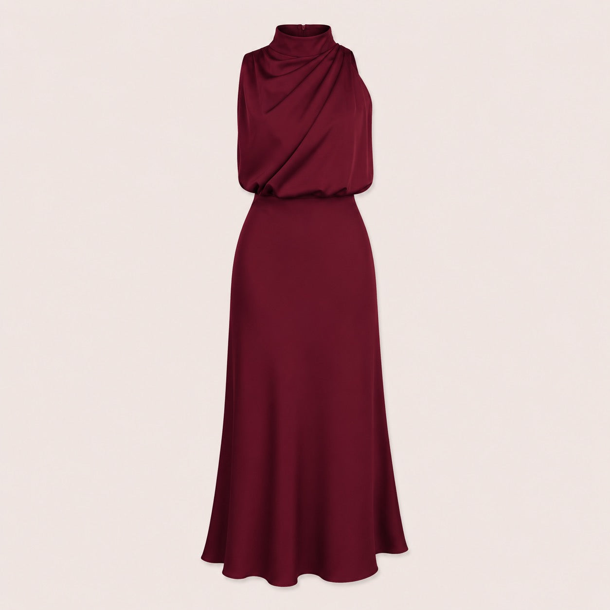 Satin Halterneck Maxi Jurk