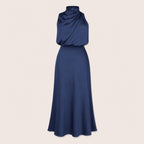 Satin Halterneck Maxi Jurk