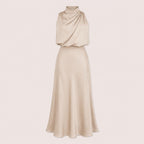 Satin Halterneck Maxi Jurk