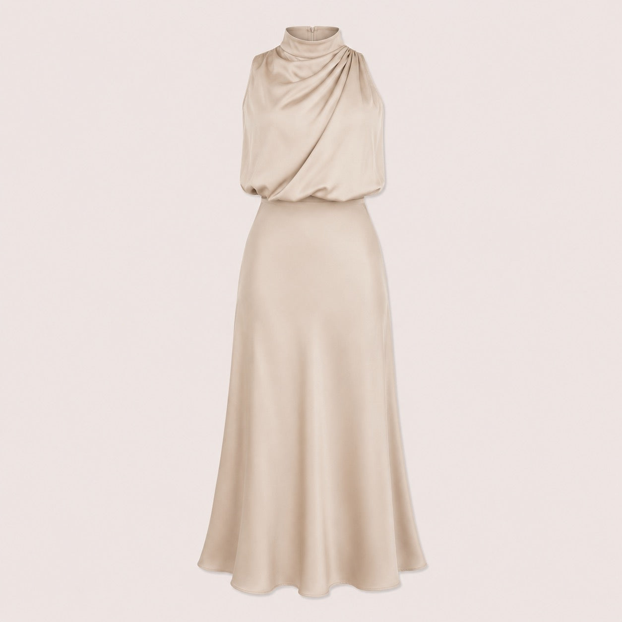 Satin Halterneck Maxi Jurk