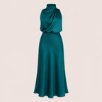 Satin Halterneck Maxi Jurk