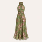 Floral Chiffon Halterneck Maxi Jurk