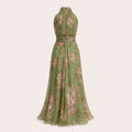 Floral Chiffon Halterneck Maxi Jurk
