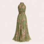 Floral Chiffon Halterneck Maxi Jurk