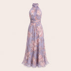 Floral Chiffon Halterneck Maxi Jurk