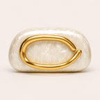 Marble Clutch Bag met Gouden C-Sluiting