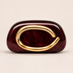 Marble Clutch Bag met Gouden C-Sluiting