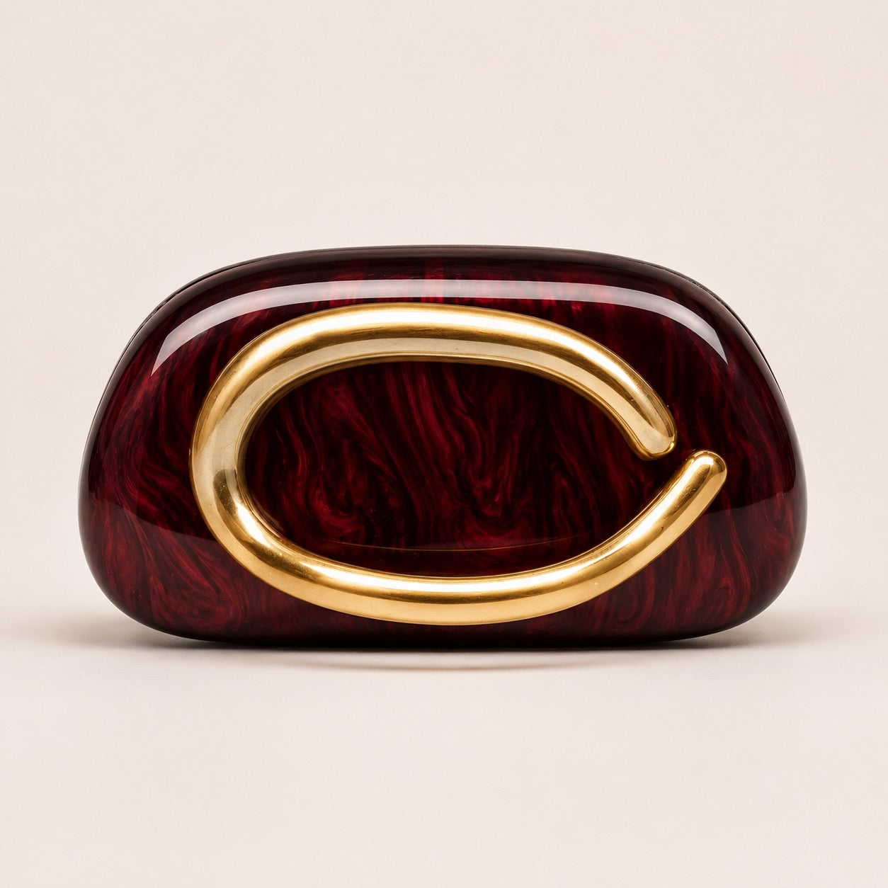 Marble Clutch Bag met Gouden C-Sluiting