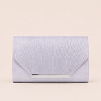 Pleated Glitter Envelope Clutch