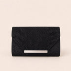 Pleated Glitter Envelope Clutch