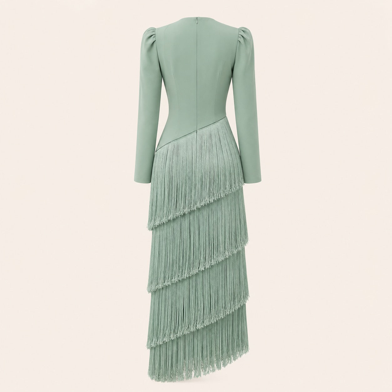 V-Neck Fringe Maxi Jurk