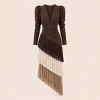 V-Neck Fringe Maxi Jurk