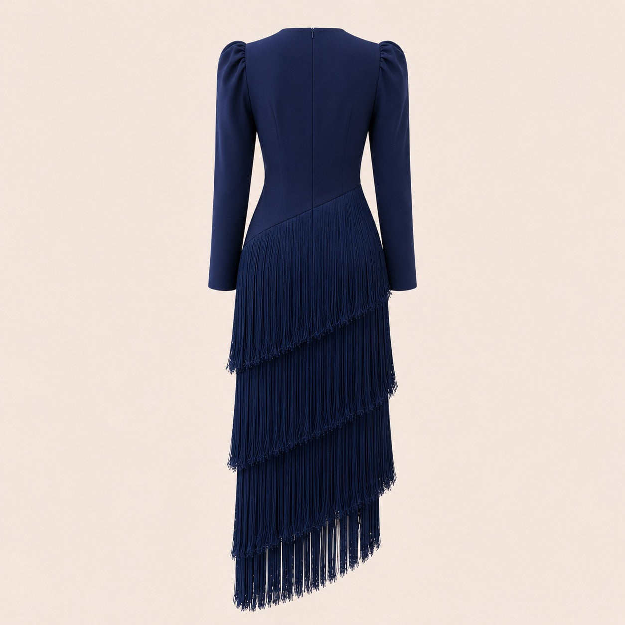 V-Neck Fringe Maxi Jurk