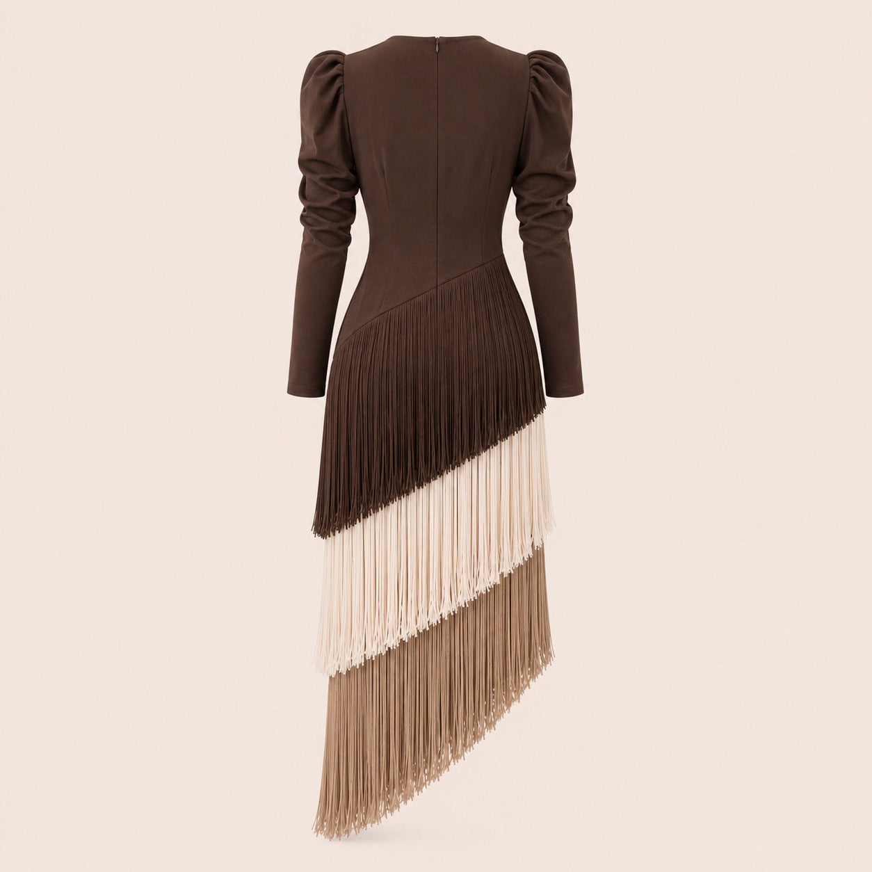 V-Neck Fringe Maxi Jurk