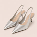 Metallic Slingback Pumps