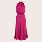 Satin Halterneck Maxi Jurk
