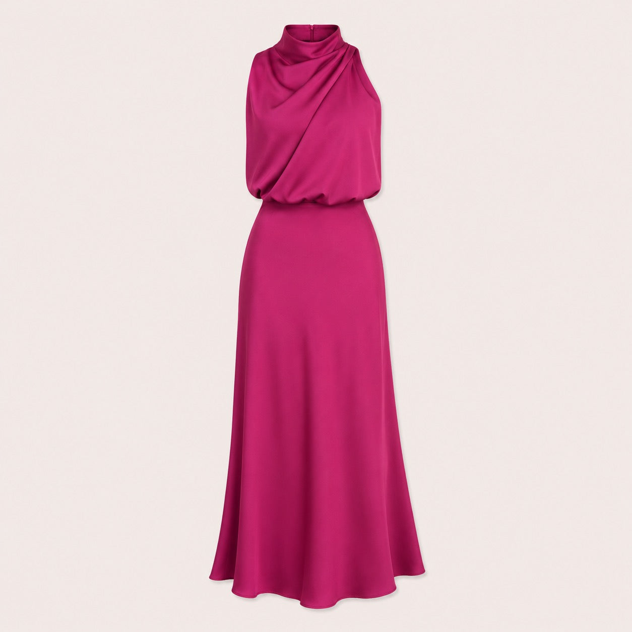 Satin Halterneck Maxi Jurk