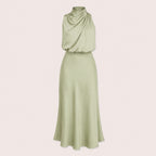 Satin Halterneck Maxi Jurk