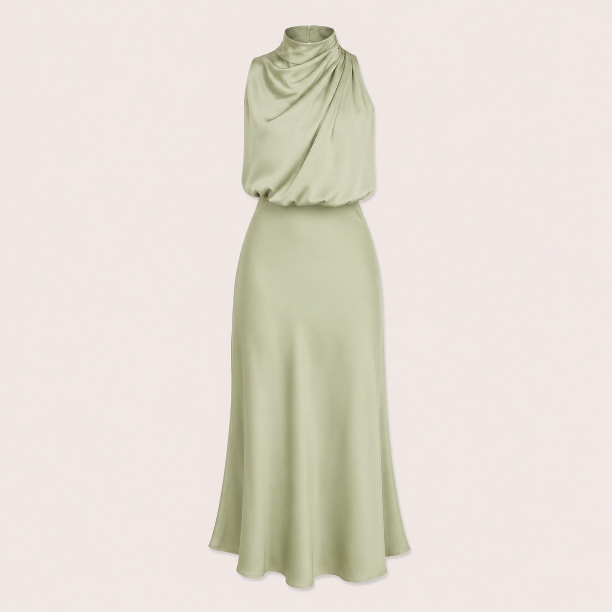 Satin Halterneck Maxi Jurk