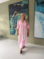 Darling Maxi Dress - Roze/Wit