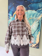Lace & Check Blouse
