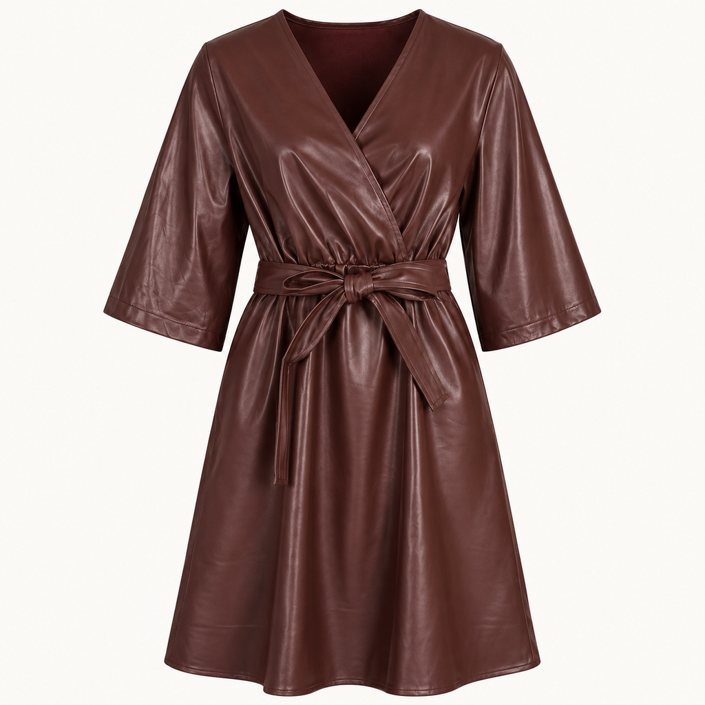 Mocha Leather Dress