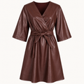 Mocha Leather Dress