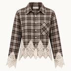 Lace & Check Blouse
