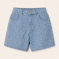 Leopard Denim Short