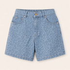 Leopard Denim Short