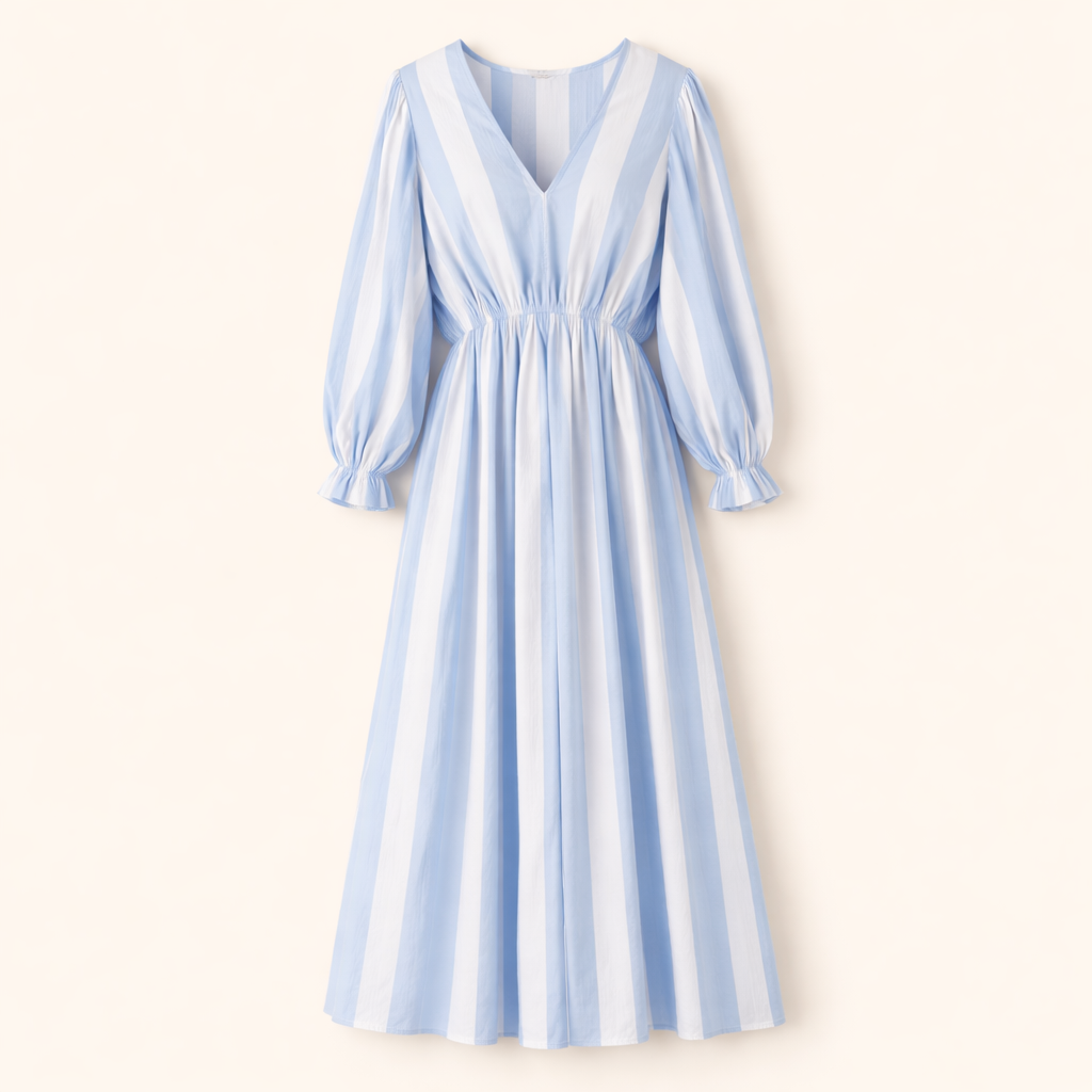 Darling Maxi Dress - Blauw/Wit