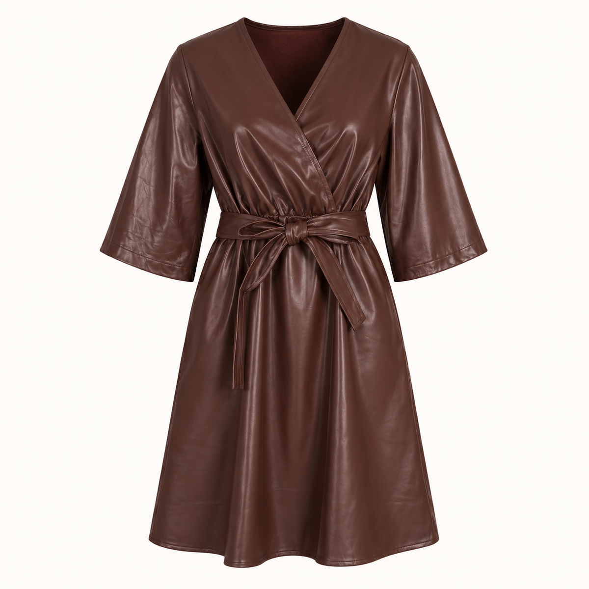 Mocha Leather Dress